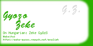 gyozo zeke business card